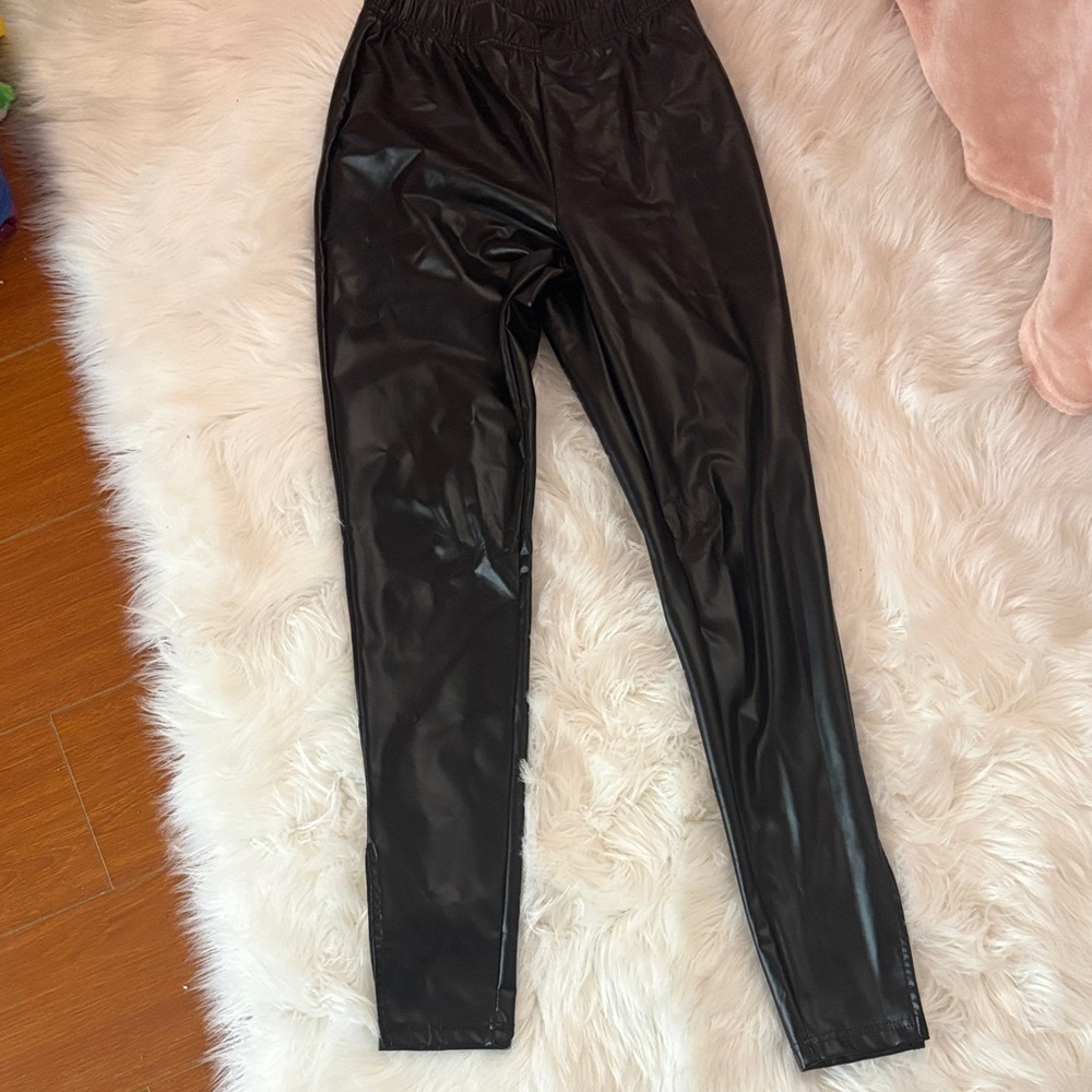 Black Faux Leather Leggings